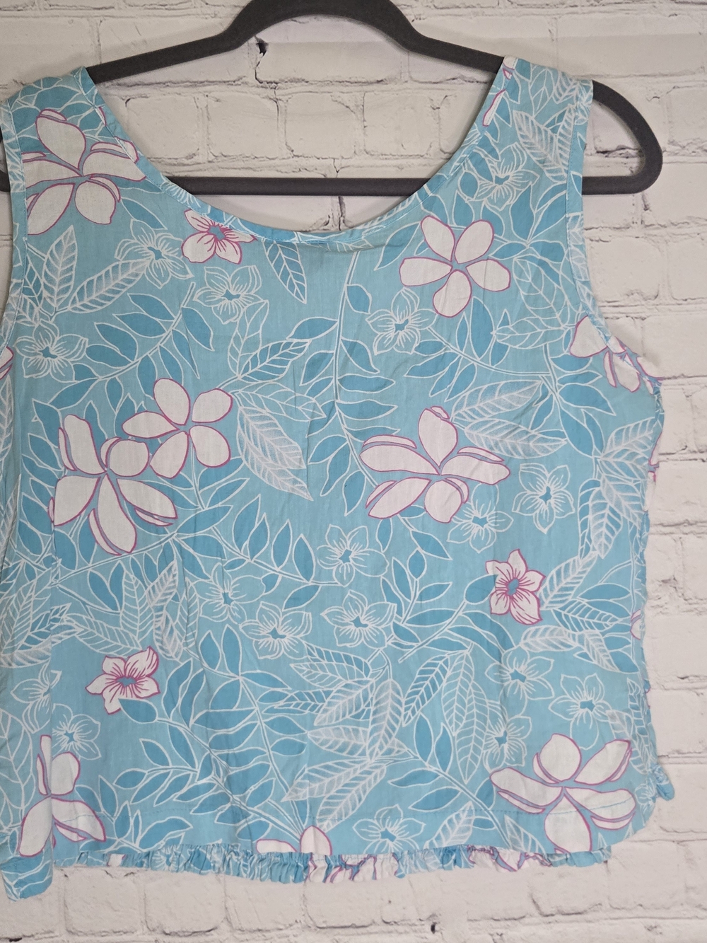 Pappagallo Y2k Hawaiian mermaid tropical floral tank Size Lg - Picture 4 of 6